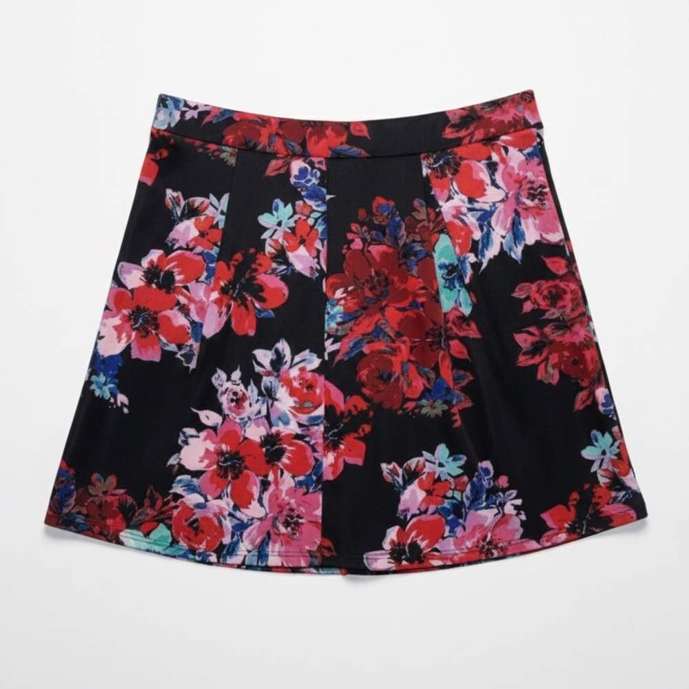 127 | Charlotte Russe Floral Print Spring Boho Mini Skirt - Large
